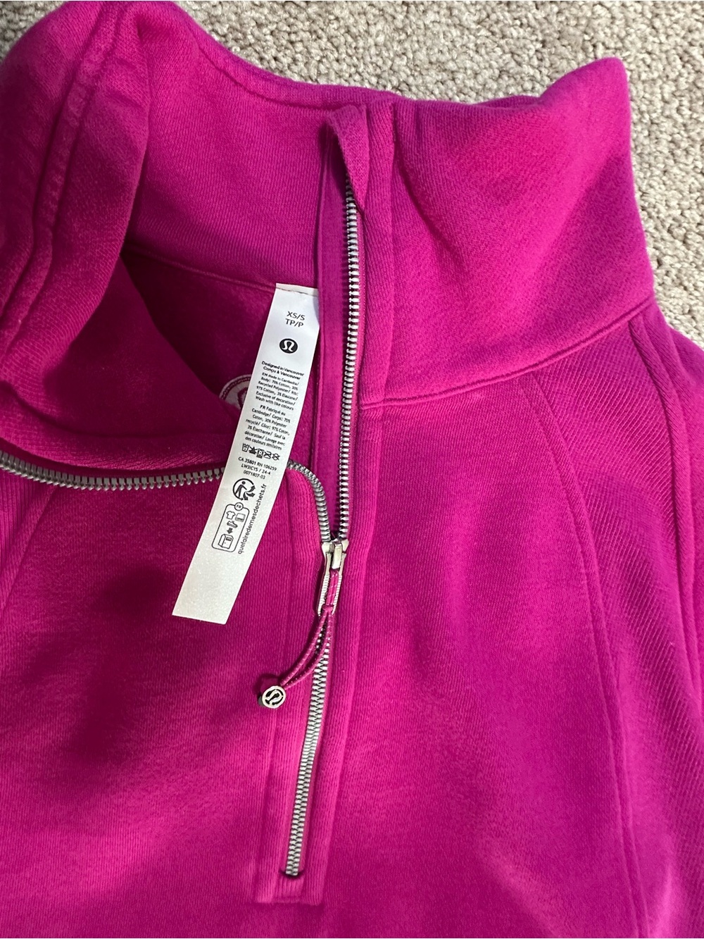 Lululemon Scuba Oversized Funnel Neck Half Zip XS/S Ripened Raspberry - Picture 5 of 7